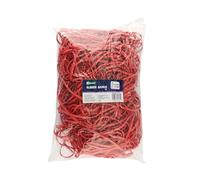 D.RECT Bande Élastique 1.5x4mm 1/2 Circonférence 220mm | Bandes Élastiques pour le Ménage, le Travail, le Bureau | Réutilisable, Durable | Stable Sac de 1kg | Rouge
