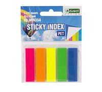 D.RECT, Bandes adhésives, 45 x 12 mm 5 x 25 morceaux de bandes, Marques Page, Sticky Notes, Etiquette Marque Page, Marque Page Adhesif, Index adhésifs, Marque-page étroit, Signets Colorés 009354