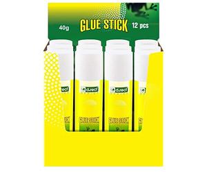 D.RECT Bâton de Colle 40g - Colle PVA Résistante pour l’Artisanat et les Loisirs Créatifs - Adhésif Idéal pour l'École et le Bureau, Lot de 12