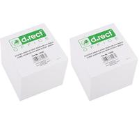 D.RECT Bloc de papier de rechange pour boîte à notes, 90 x 90 x 90 mm, env. 850 feuilles, blanc (Lot de 2)
