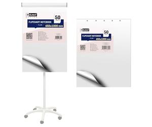 D.RECT Bloc de Papier Flipchart - Lot de 2, 100 Feuilles - 650 × 1000 mm - Papier Lisse 80 g/m² Sans Transpercement d’Encre, 50 Feuilles par Bloc