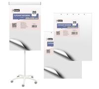 D.RECT Bloc de Papier Flipchart - Lot de 3, 60 Feuilles - 650 × 1000 mm - Papier Lisse 80 g/m², 20 Feuilles par Bloc