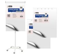 D.RECT Bloc de Papier Flipchart - Lot de 3, 90 Feuilles - 650 × 1000 mm - Papier Lisse 80 g/m², 30 Feuilles par Bloc
