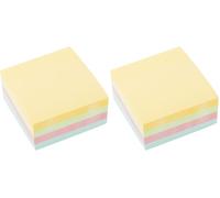 D.RECT | Bloc-notes Autocollant | Bloc-notes Autocollant Compact | 76x76mm 400 feuilles | Pour Coller Sur le Réfrigérateur, le Mur | Super Sticky Notes | pastel (Lot de 2)