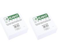 D.RECT Bloc-notes de rechange pour bloc-notes, 95 x 95 x 50 mm, environ 500 feuilles, blanc (Lot de 2)
