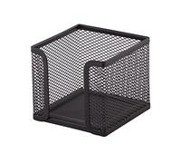D.RECT - Boîte à notes | En maille | Métal massif | Pour le lieu de travail moderne | Noir - 95 x 95 x 80 mm