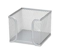 D.RECT - Boîte à notes | en maille | métal solide | Pour le lieu de travail moderne | Argent - 95 x 95 x 80 mm