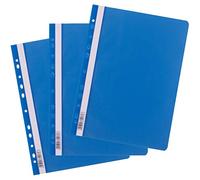D.RECT Chemise A4 PP avec perforation AVR - Chemise en plastique pour classeurs Pack de 25 Bleu