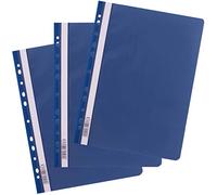 D.RECT Chemise A4 PP avec perforation AVR - Chemise en plastique pour classeurs Pack de 25 Bleu Foncé