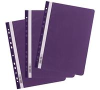 D.RECT Chemise A4 PP avec perforation AVR - Chemise en plastique pour classeurs Pack de 25 Violet