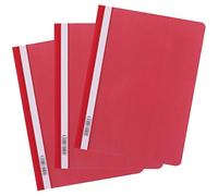 D.RECT Chemise A4 PP sans perforation Rouge - Chemise transparente Pack de 25 AVR
