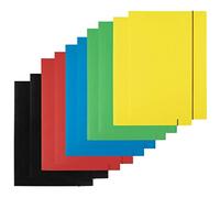 D.RECT | Chemises Cartonnées | Lot de 10 Pièces | Chemise en Carton | (2 Pièces par Couleur 5 x 2) | Chemise avec Élastique | Taille A4 | 3 Rabats | 300 g