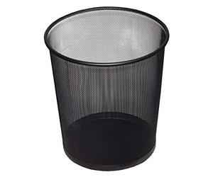 D.RECT Corbeille à Papier en Treillis Métallique 12L pour Bureau et Chambre - Poubelle Noire sous Bureau 266x218x280mm