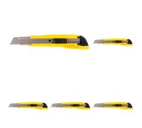 D.RECT Cutter 2055 | Lame de 18 mm | Cutter avec guide en acier inoxydable | avec lame auto-lock (Lot de 5)