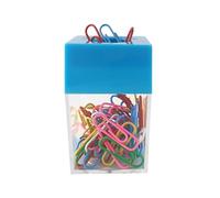 D.RECT Distributeur de Trombones Magnétique - Boîte Carrée avec 100 Trombones Colorés - Rangement Pratique pour Bureau, Maison ou École