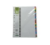 D.RECT Intercalaires plastifiés A4 pour documents, onglets A-Z, code couleur