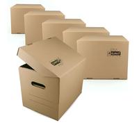 D.RECT KEEP.IT IDEA A4 Lot de 6 Boîtes D’archive en Carton sans Acide 360 g/m² - Boîtes Robustes pour Documents, Dossiers et Catalogues - 250 × 340 × 260 mm