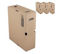 D.RECT KEEP.IT Lot de 4 Boîtes D’archive A4 100 mm - Carton sans Acide 390 g/m² - Avec Poignées de Transport - Certifié FSC