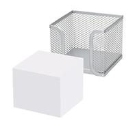 D.RECT KOMO Boîte à notes avec feuillets 95x95x80 mm maille métallique porte-mémo bureau argenté