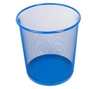 D.RECT KOMO Corbeille à Papier Métal 12 L - Poubelle de Bureau Ronde - Structure Stable - Gain de Place - 266 × 218 × 280 mm - Bleu Foncé