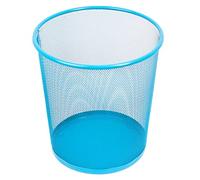 D.RECT KOMO Corbeille à Papier Métal 12 L - Poubelle de Bureau Ronde - Structure Stable - Gain de Place - 266 × 218 × 280 mm - Bleu