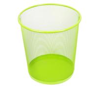 D.RECT KOMO Corbeille à Papier Métal 12 L - Poubelle de Bureau Ronde - Structure Stable - Gain de Place - 266 × 218 × 280 mm - Vert Citron