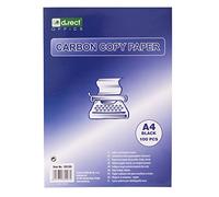 D.RECT - Lot de 100 feuilles de papier carbone pour machine à écrire - Format A4 - Noir