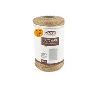 D.RECT Lot de 12 Cordons de Jute Marron Naturel - 100 m - 1,2 mm d'épaisseur - pour Emballage, Bricolage, Bricolage, décoration Florale, décoration