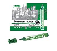 D.RECT Lot de 12 marqueurs permanents 2160 CT - Largeur de trait : 1-5 mm - Résistant à l'eau - Pour de nombreuses surfaces - Vert