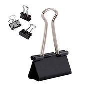 D.RECT | Lot de 12 Pinces à documents | 32 mm | Boîte de Pinces à papier multi-fonctions | Binder Clips | Papier Métal Pince a Dessin pour Notes | Papier à lettre | Clip Fournitures de bureau | Noir