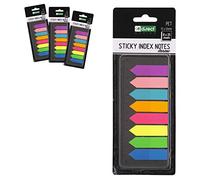 D.RECT Lot de 24 marque-pages PET autocollants avec règle | 12x45 mm 8x25 marqueurs de page | multicolores | Feuillets Autocollants Colorés Accrocheurs | 12 cm de Mesure