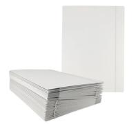 D.RECT Lot de 25 chemises en carton - Avec élastique - Format A4-3 rabats - 300 g - Blanc