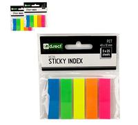 D.RECT, Bandes adhésives, 45 x 12 mm 5 x 25 morceaux de bandes, Marques Page, Sticky Notes, Etiquette Marque Page, Marque Page Adhesif, Index adhésifs, Marque-page étroit, Signets Colorés 009354