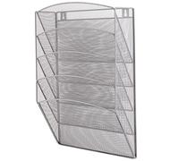 D.RECT Lot de 5 étagères métalliques pour documents, correspondance, magazines, etc. en maille métallique avec finition argentée.