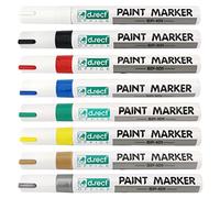 D.RECT Lot de 8 marqueurs SP-101-8 couleurs - Épaisseur : 2-4,5 mm - Étanche - Pour peinture sur pierre, acrylique, céramique, verre, porcelaine, métal, plastique, bois, toile (pointe moyenne)