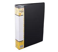 D.RECT Lot de 80 Porte-Documents en Polypropylène | 80 Chemises à Haute Transparence | Etiquette pour Décrire le Contenu sur la Colonne Vertébrale | A4 | Couleur : Noir