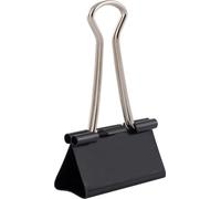 D.RECT Metal Foldback Clips - Emballage de 12 agrafes Foldback 41mm - Agrafes polyvalentes, clips de reliure métalliques pour : Notes, papier à lettres - Trombones Grand, Noir
