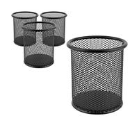 D.RECT Metal Pen Holder 24 Pieces Round Wire Metal Mesh Multifunctional Cup for Ballpoint Pen Diameter 91 mm Black