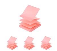 D.RECT | Notes autocollantes Zig-Zag Z-Notes | Bloc-notes adhésifs | Feuillets adhésifs | Papier mémos autocollants | Feuillets mémos repositionnables | 76x76mm | Rose | 100 Feuilles (Lot de 4)