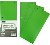 D.RECT Paquet de 100 intercalaires en carton. 11x24cm Intercalaires Classeur Répertoire 160g/m² Vert, 009630