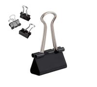 D.RECT, Lot de 144 Pinces à documents, 25 mm, Boîte de Pinces à papier multi-fonctions, Binder Clips, Papier Métal Pince a Dessin pour Notes, Papier à lettre, Clip Fournitures de bureau, Noir 800045