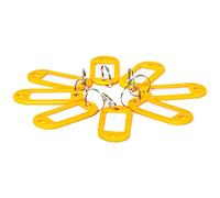 D.RECT Porte Clef Étiquettes en Plastique, Lot de 10 Pièces - Étiquettes Inscriptibles pour Clés avec Boucles - Porte-Clés Personnalisés, Jaune