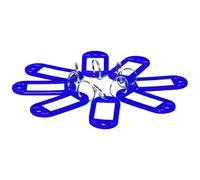 D.RECT Porte Clef Étiquettes en Plastique, Lot de 10 Pièces - Étiquettes Inscriptibles pour Clés avec Boucles - Porte-Clés Personnalisés, Bleu