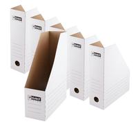 D.RECT Porte-Revues A4 100 mm - Lot de 6 Range-Documents Pliables en Carton pour Magazines, Catalogues et Dossiers - Organiseur de Bureau et Étagère