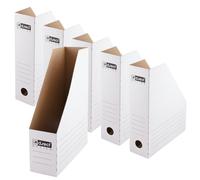 D.RECT Porte-Revues A4 80 mm - Lot de 6 Range-Documents Pliables en Carton pour Magazines, Catalogues et Dossiers - Organiseur de Bureau et Étagère