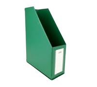 D.RECT Porte-revues A4 90 mm en PVC pliable pour documents catalogues dossiers avec porte-etiquette et trou de prehension, Vert