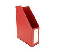 D.RECT Porte-revues A4 90 mm en PVC pliable pour documents catalogues dossiers avec porte-etiquette et trou de prehension, Rouge