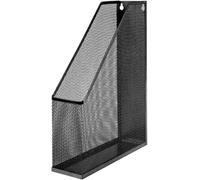 D.RECT Porte-revues A4 en maille métallique - Jusqu'à C4 - Avec œillets pour montage mural - 7,3 x 25 x 31,6 cm - Noir