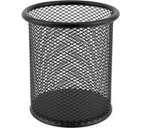 D.RECT Pot à crayons en métal | Porte-stylo rond en fil métallique | Mesh Pot multifonctions pour stylo à bille Ø91 mm Noir