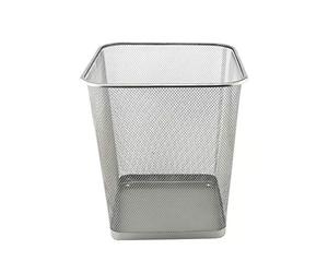D.RECT Poubelle Bureau 18L - Corbeille Papier en Treillis Métal Maille, Corbeilles pour Bureau, Chambre, Poubelle Metal - Argent